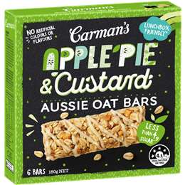 Carmans Apple Pie & Custard Aussie Oat Bars 6Pk