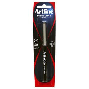 Artline 200 Fineline 0.4mm Black Pen  1pk