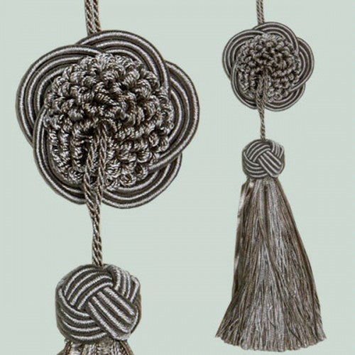 Small Round Disc Tassel Taupe 17cm