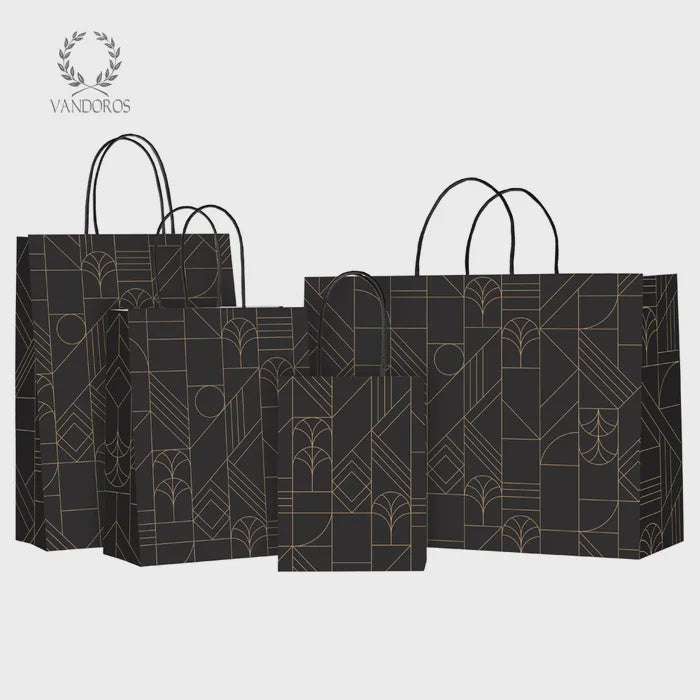 Gift bag Deco onyx/gold 250x350x110