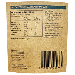 Valley Produce Co Artisan Crackers Sea Salt 130g