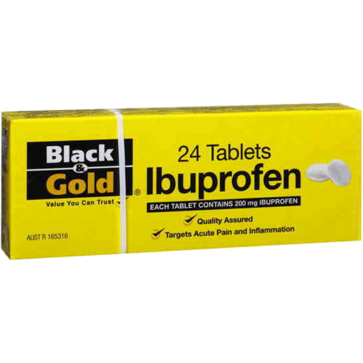 Black & Gold Ibuprofen 24 Pk
