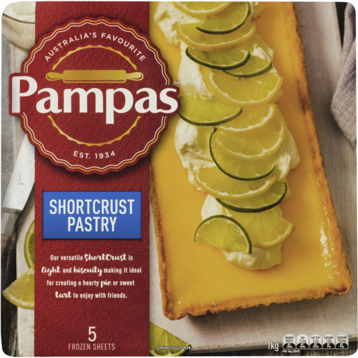 Pampas Shortcrust Pastry 5Pk 1kg