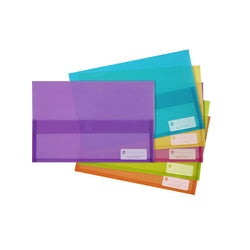Marbig A4 Document Wallet Assorted Colours Velcro Closure