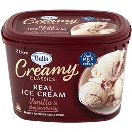 Bulla Creamy Classic Boysenberry Ice Cream 2L