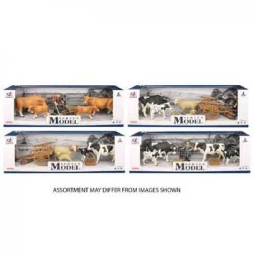 Farm Animal Set w/Figure, 4 animals & Accessories assorted