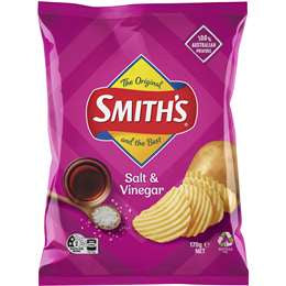 Smiths Crinkle Cut Potato Chips Salt & Vinegar 170g