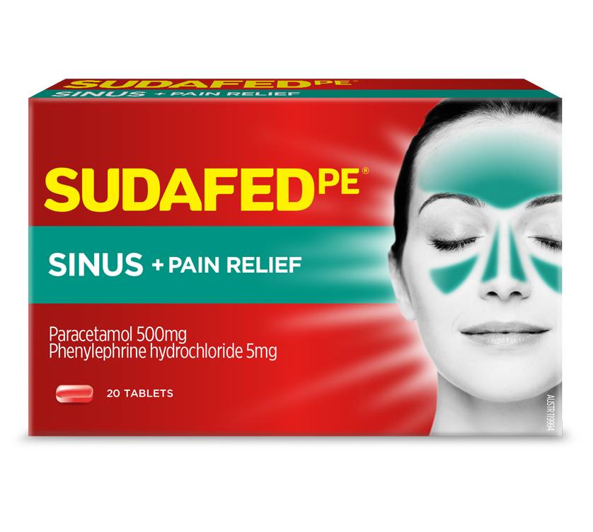Sudafed Pe Sinus + Pain Relief 20pk