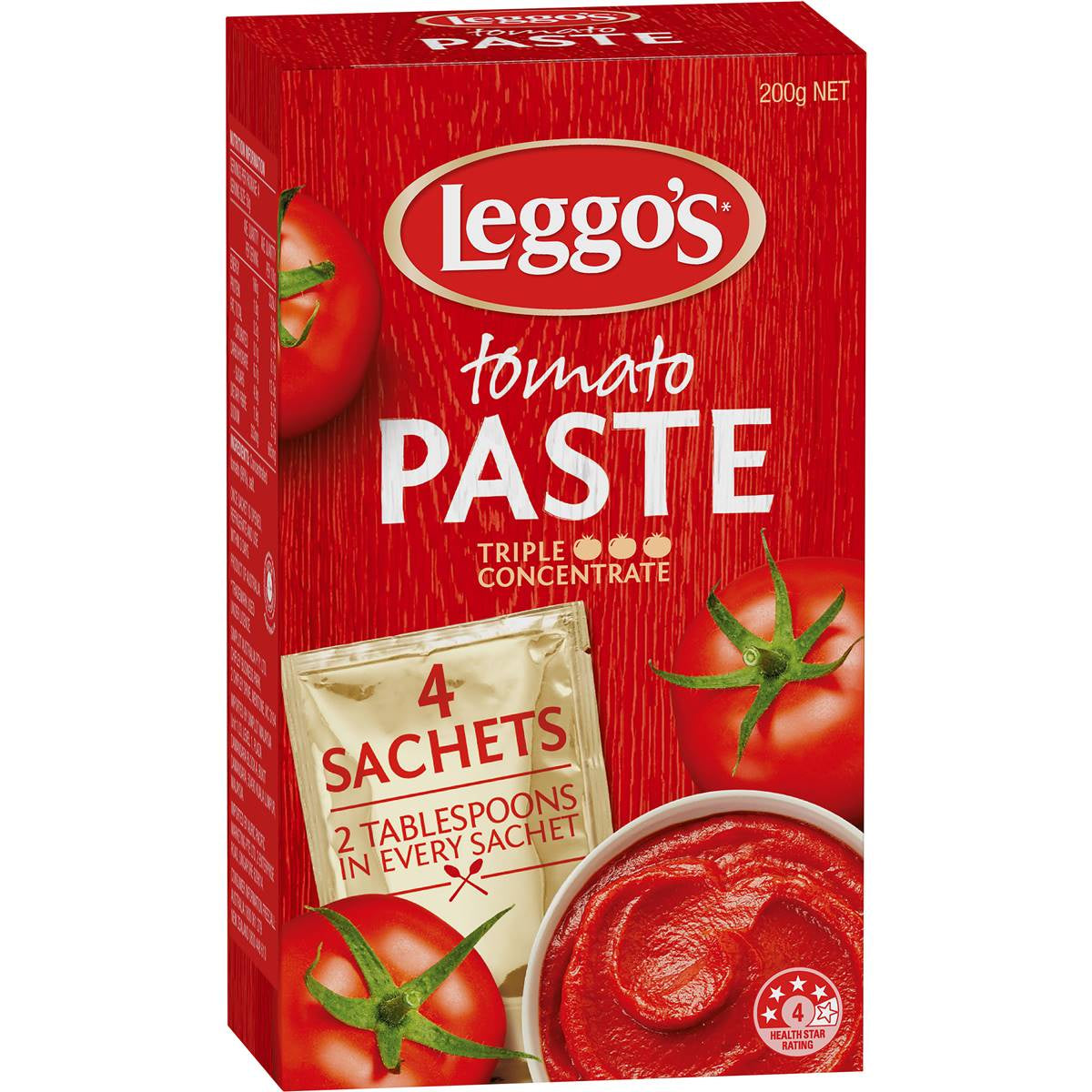 Leggos Tomato Paste Triple Concentrate Sachets 4pk