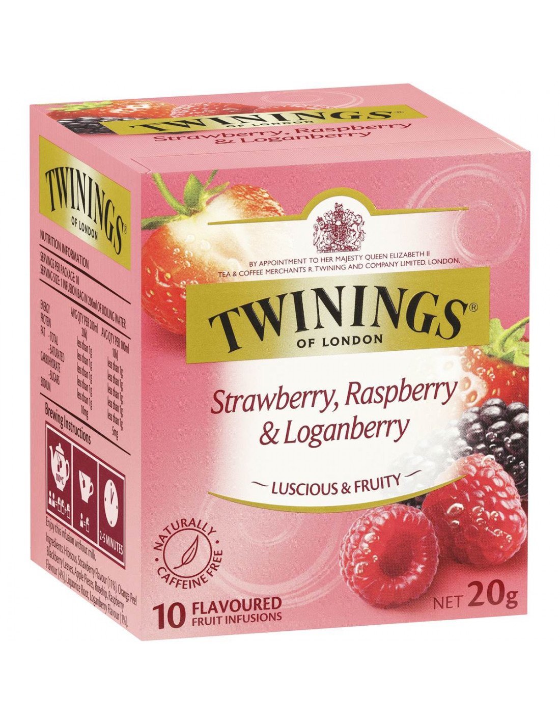 Twinings Strawberry Raspberry & Loganberry Teabags 10Pk